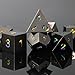 CSITORWWE Rose Flower Form Metal Dice7PCS Heavy Metal Dice SetPolyhedral Dice with Gift Case for TTRPG Tabletop GamingDungeon MastersRPG AdventuresBlack with Iridescent Number - Image 4