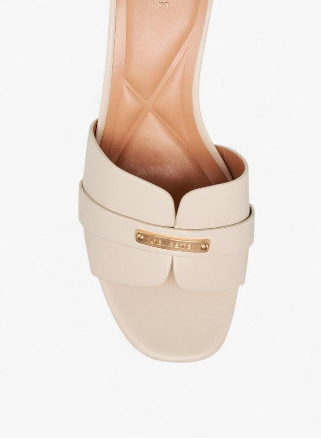 سيليست صنادل نسائية بكعب مائل سهلة الارتداء بلون سادة - Image 4