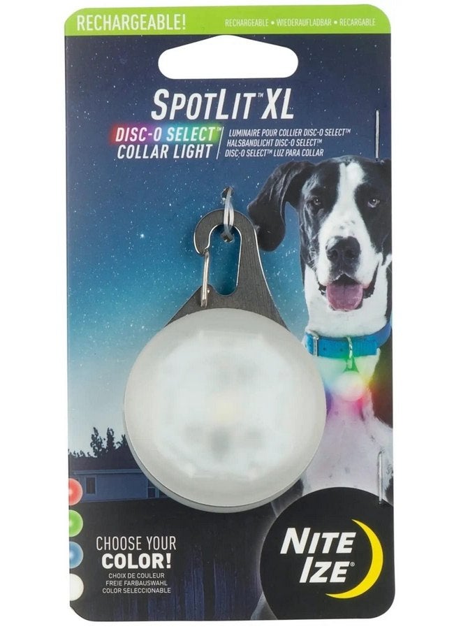 نايت آيز مصباح طوق قابل لإعادة الشحن Nite Ize SpotLit XL - مشبك سلسلة مفاتيح مع ضوء LED - مشبك ضوء متغير اللون لأطواق الكلاب - Disc-O Select - Image 1