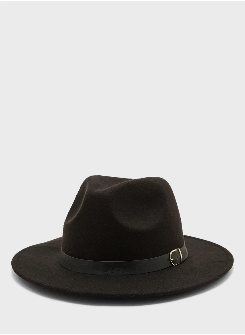 ايلا Wide Brim Straw Fedora Hat