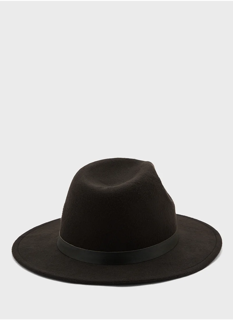 ELLA Wide Brim Straw Fedora Hat