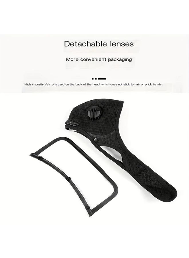Black Full Face Motorcycle Mask with Goggles Windproof Sun Protection Polyester Knitted Riding Gear - Image 5