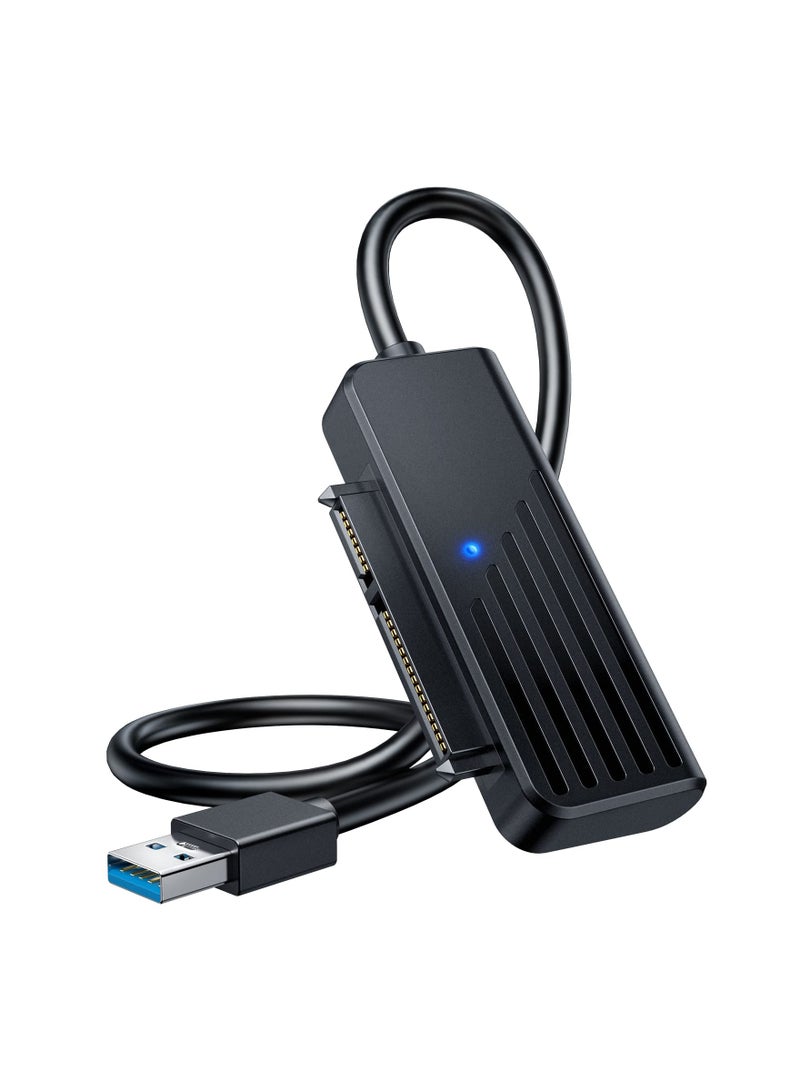SYOSI SATA to USB Cable, 1.7FT, SATA to USB 3.0 Adapter, SATA to USB Adapter Cable for 2.5” SATA III Hard Drive Adapter, External Hard Drive Reader Converter for SSD/HDD Data Transfer Up to 5TB(Black)  - Image 1
