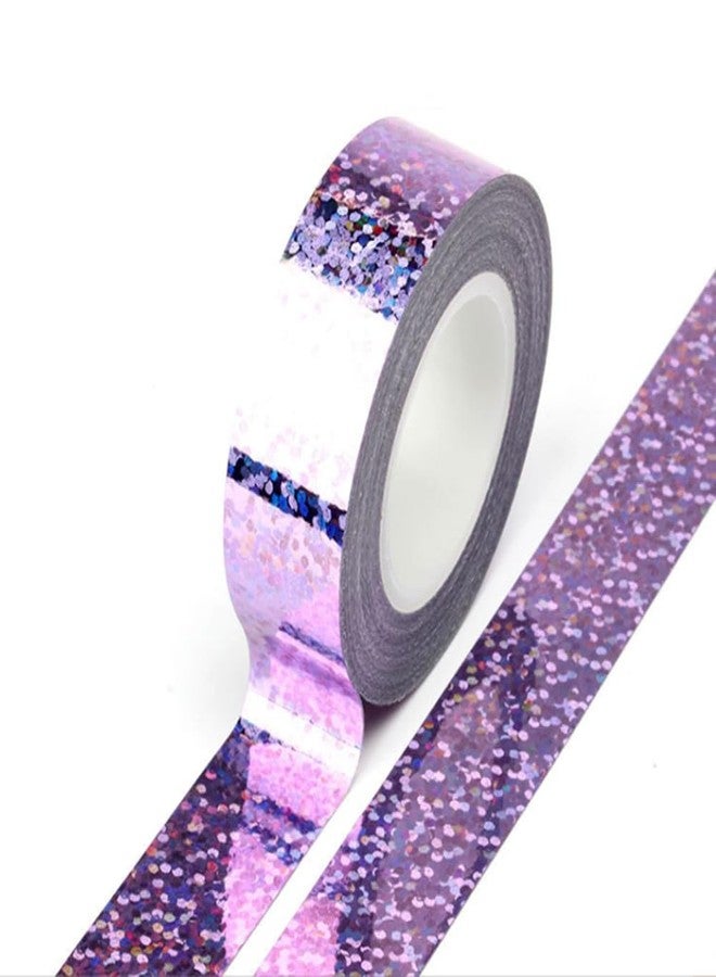 SICCOMA Glossy Prism Tape Strong Adhesive Tape Holographic Glossy Washi Tape Reflective Tape Glossy Decorative Tape Glossy Adhesive Tape Glossy Craft Tape(8 Rolls, 0.6 - Image 3