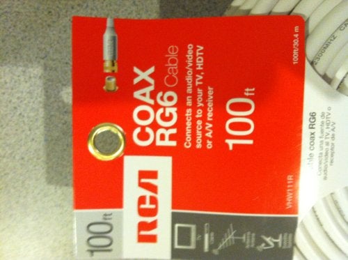 RCA VHW111NV White RG-6 Coaxial Cable With Ends (100 feet) - Image 2