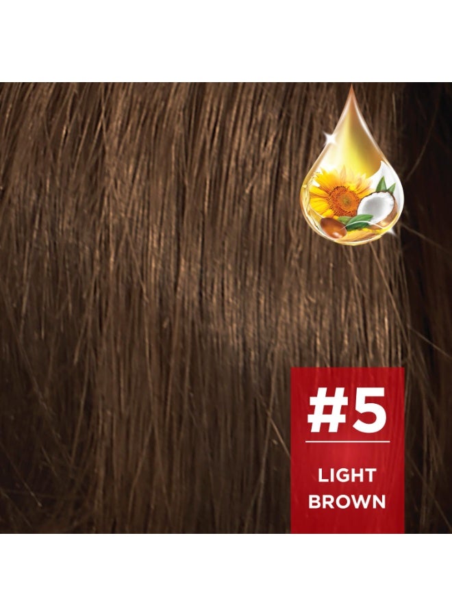 REVLON Color 'n Care NOURISHING PERMANENT HAIR COLOR - 5 Light Brown - Has essentials oils of Coconut Argan, Sunflower & Jojoba oil, along with shea butter - Image 2