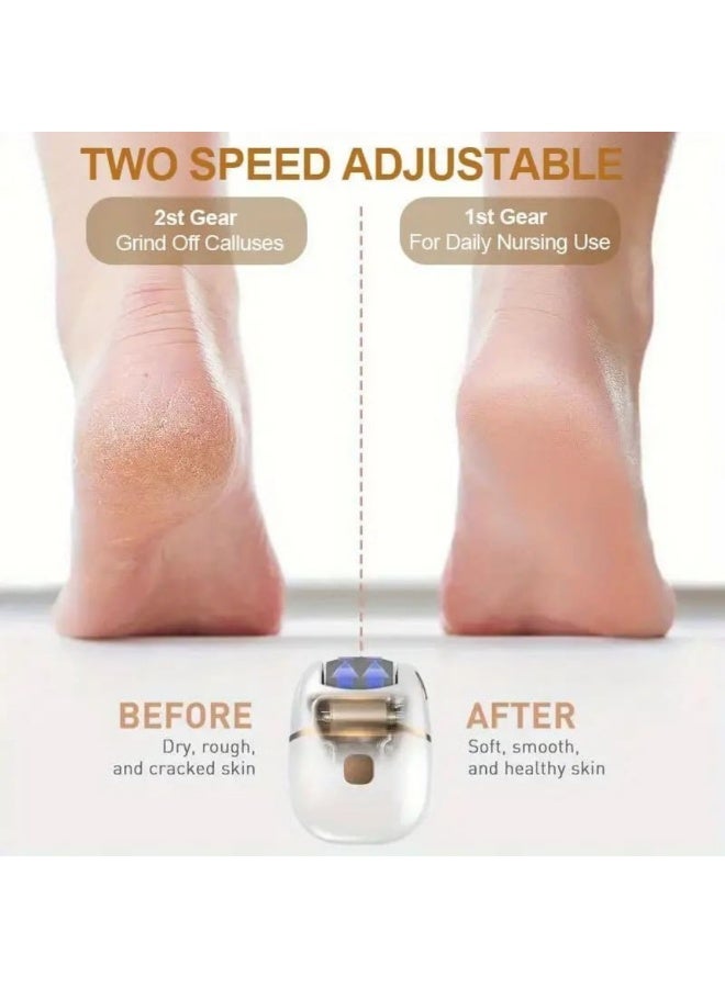Generic Callus Remover for Feet – Rechargeable Electric Foot File for Dead Skin and Cracked Heels – Comes with 3 Roller Heads, 2 Speed Settings, and Waterproof Design for Smooth and Soft Feet (Electric Pedicure Device)  - Image 4