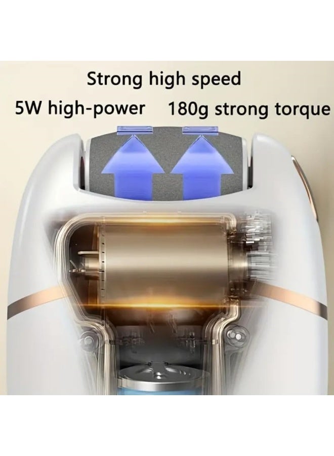 Generic Callus Remover for Feet – Rechargeable Electric Foot File for Dead Skin and Cracked Heels – Comes with 3 Roller Heads, 2 Speed Settings, and Waterproof Design for Smooth and Soft Feet (Electric Pedicure Device)  - Image 5