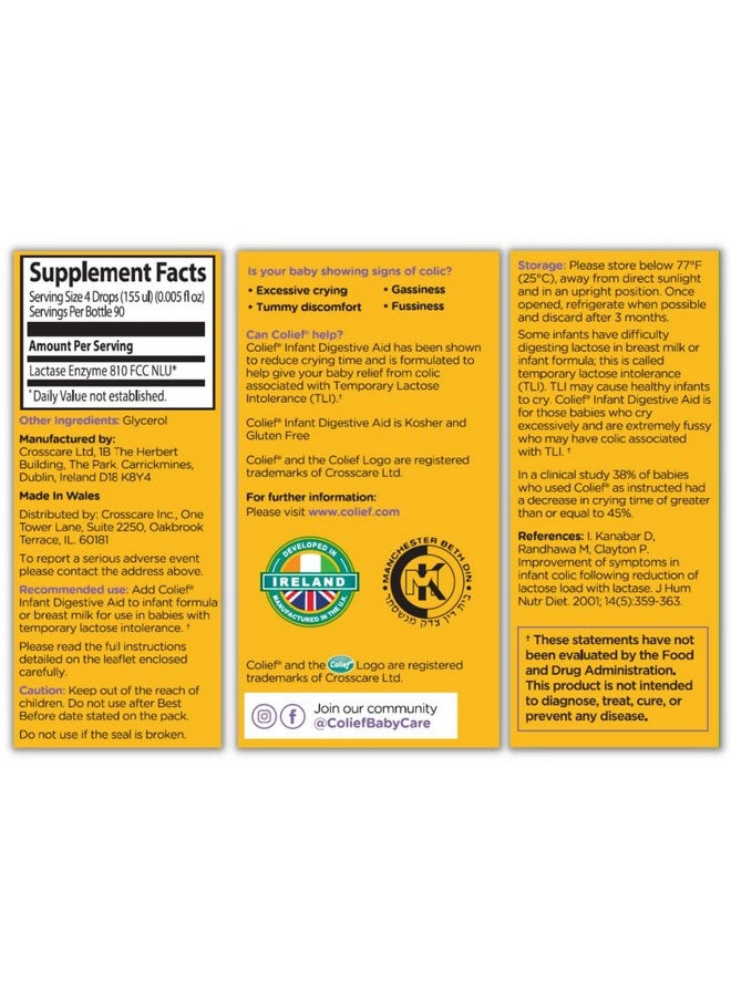 Colief Infant Digestive Aid | Gas Drops for Babies | Natural & Safe Infant Gas Relief | Reduces Baby Colic, Tummy Bloating, Fussing & Crying | 90 Servings | 0.5 Fl Oz (Single Pack) - Image 2