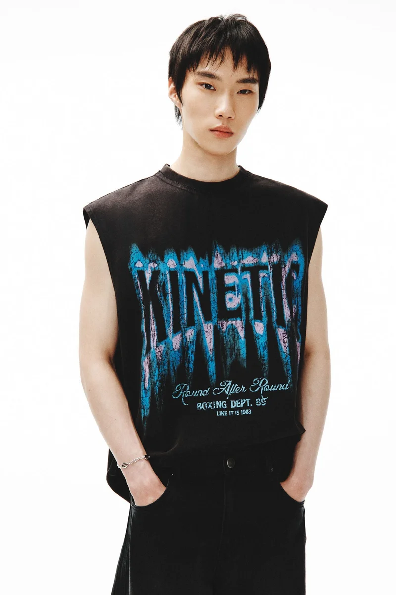 H&M Loose Fit Printed cotton vest top