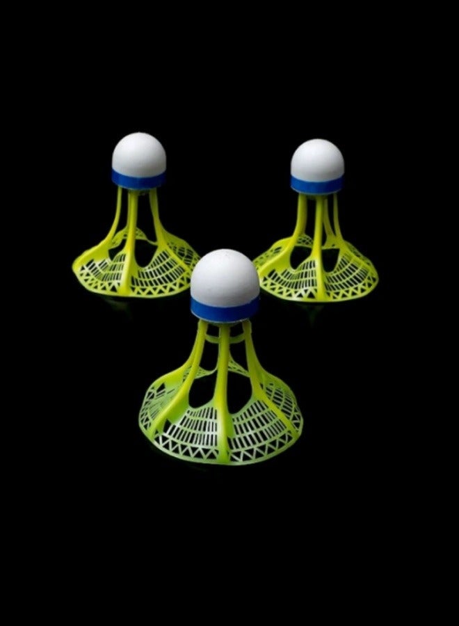 3 قطع مضادة للرياح كرة الريشة كرات الريشة المتوهجة في الظلام كرة الريشة في الهواء الطلق كرات الريشة المرنة تدريب رياضي للحدائق والساحات والشواطئ حمراء - Image 2