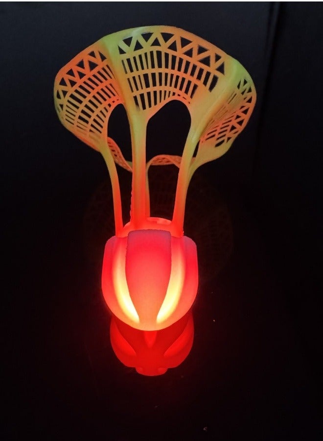 3 قطع مضادة للرياح كرة الريشة كرات الريشة المتوهجة في الظلام كرة الريشة في الهواء الطلق كرات الريشة المرنة تدريب رياضي للحدائق والساحات والشواطئ حمراء - Image 3