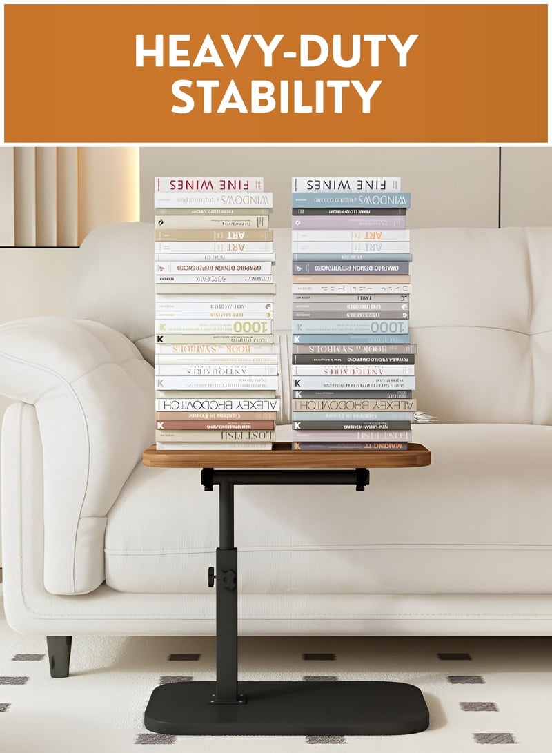 طاولة جانبية، طاولة جانبية للأريكة، طاولة قهوة للوجبات الخفيفة، طاولة ليلية محمولة سهلة التجميع لغرفة المعيشة أو المكتب أو غرفة النوم (قابلة لتعديل الارتفاع) - Image 3