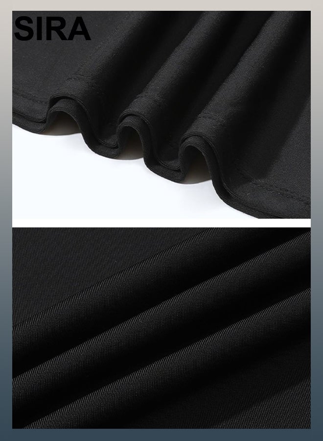 العربية طقم ملابس سباحة رجالي سريع الجفاف من 3 قطع - قميص سباحة بعامل حماية من الأشعة فوق البنفسجية 50+ + شورت سباحة وقبعة مضادة للإحراج للشاطئ/المسبح/الغوص | ملابس سباحة رياضية خفيفة الوزن للرجال - Image 3