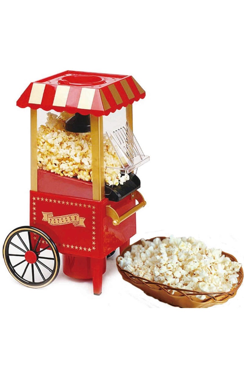Denx Vintage Pop Corn Maker  Oil Free Popcorn Popper - Red - Image 1