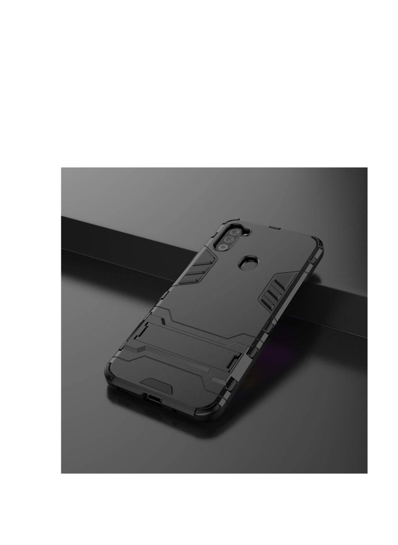 Generic - For Samsung Galaxy A11 /M11 Case, Ring Car Mount Kickstand Hybrid Hard PC Soft TPU Shockproof Protective Case for Galaxy A11 /M11 (Black) - Image 1