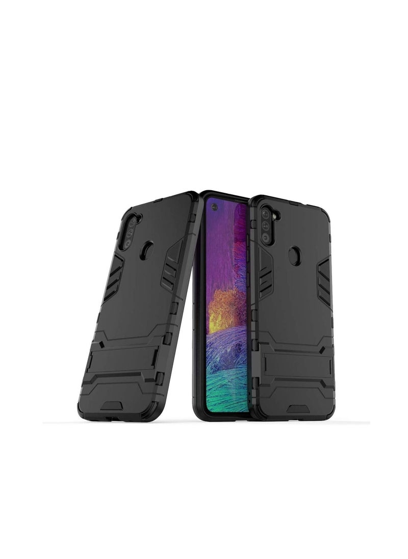 Generic - For Samsung Galaxy A11 /M11 Case, Ring Car Mount Kickstand Hybrid Hard PC Soft TPU Shockproof Protective Case for Galaxy A11 /M11 (Black) - Image 1