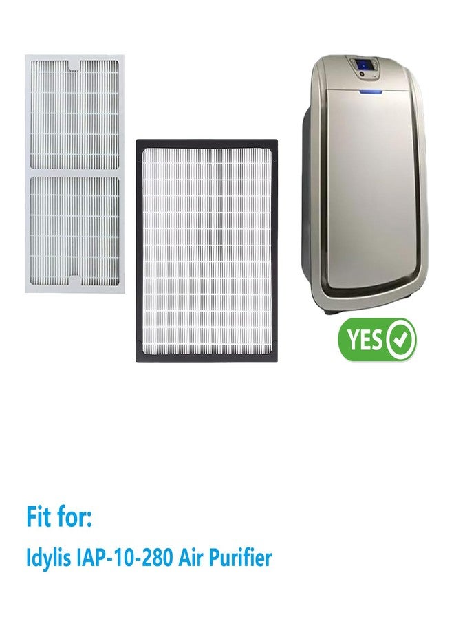 HALIEVE Replacement Filter C + D Compatible with Idylis IAP-10-280 Air Purifier Include 1 C+1 D HEPA Filter & 6 Carbon Filters, Part # IAF-H-100C IAF-H-100D - Image 2