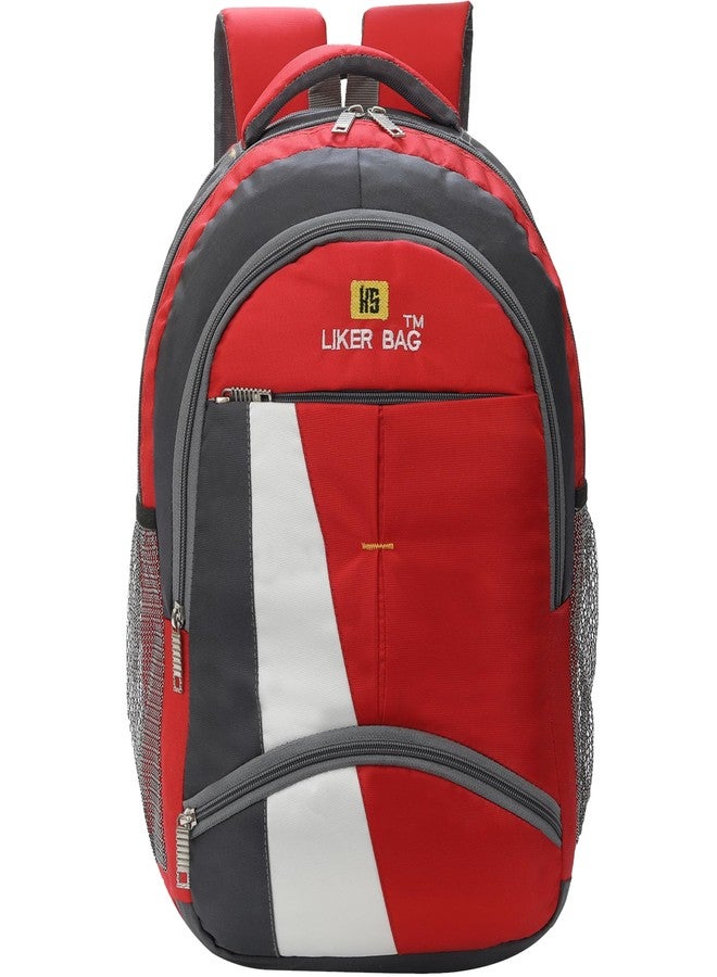 Liker Bag Causal Backpacks With Classic Design Having Large Space 45L Water Resistant For School, College, Travel, Causal Vist, Business Bag Packs (Red) - Image 3