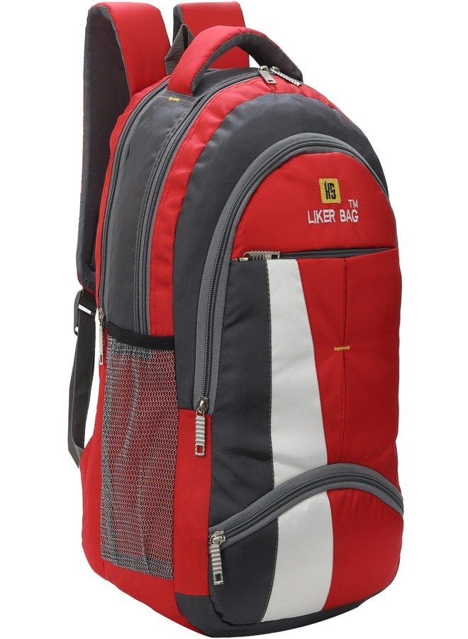 Liker Bag Causal Backpacks With Classic Design Having Large Space 45L Water Resistant For School, College, Travel, Causal Vist, Business Bag Packs (Red) - Image 1