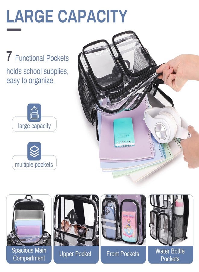ASKSKY Clear Backpack Heavy Duty, Black - Image 4