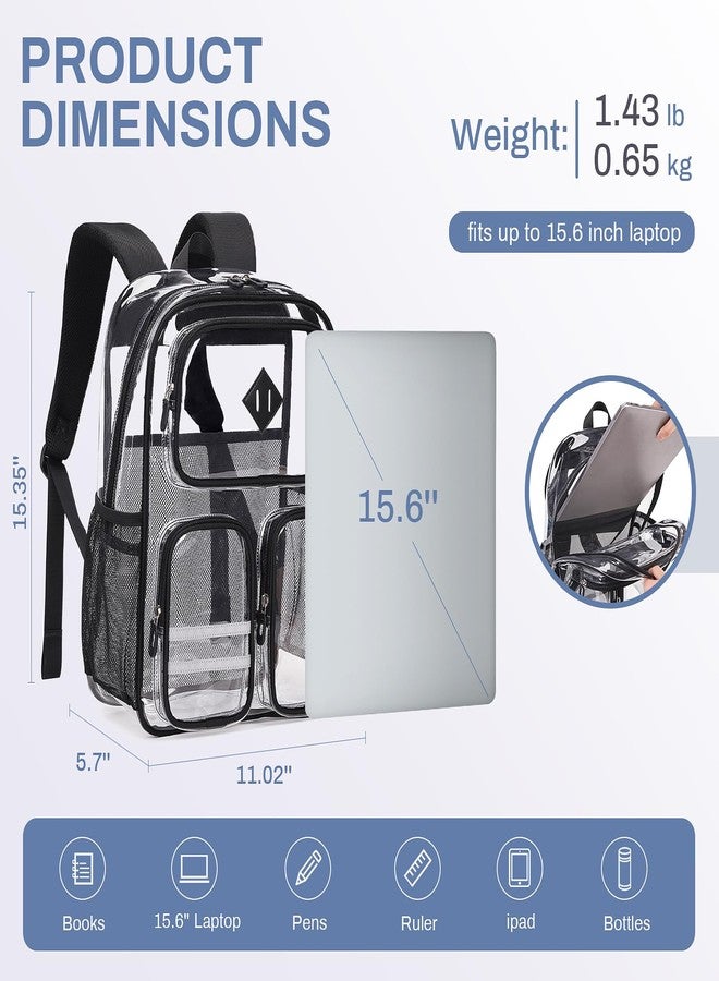 ASKSKY Clear Backpack Heavy Duty, Black - Image 3
