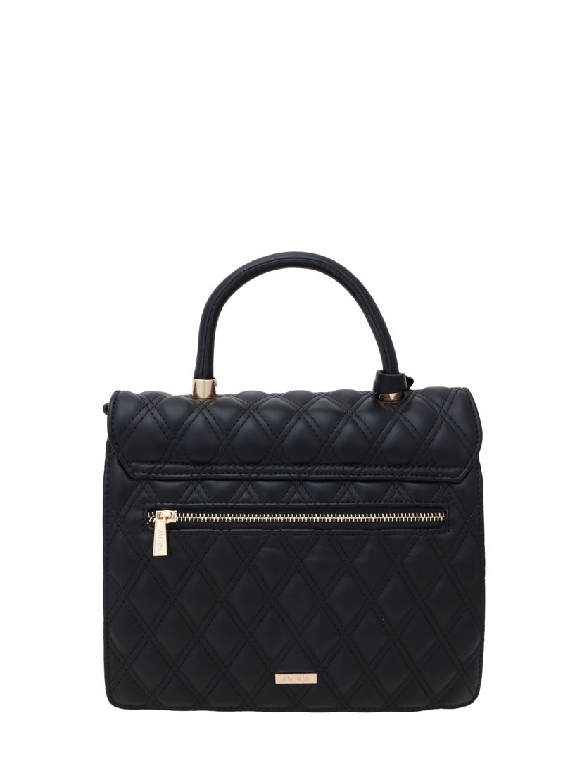 AMICA Esmeralda Structured Quilted Mini Leather Bag in Black - Image 5