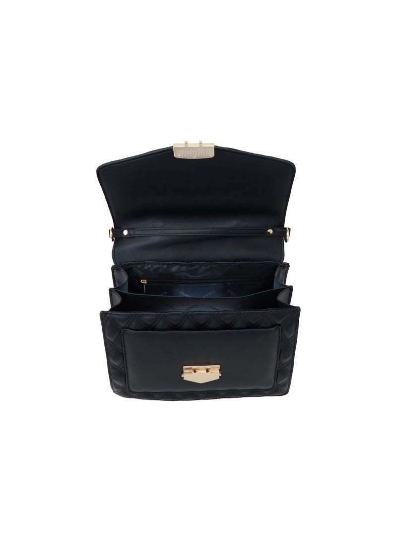 AMICA Esmeralda Structured Quilted Mini Leather Bag in Black - Image 3