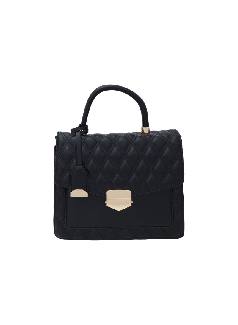 AMICA Esmeralda Structured Quilted Mini Leather Bag in Black - Image 1