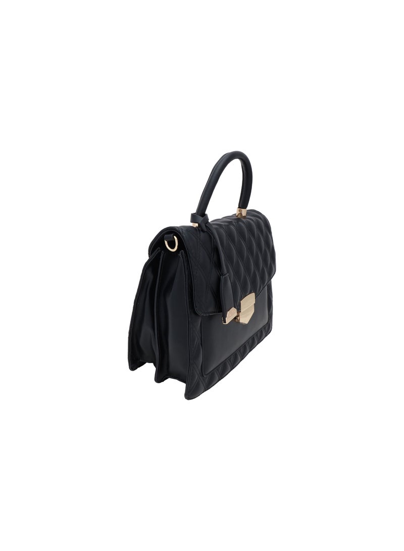 AMICA Esmeralda Structured Quilted Mini Leather Bag in Black - Image 2