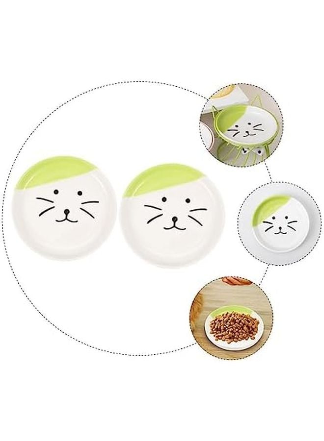 Mikinona 2 Pack Ceramic Cat Bowls Set Smooth Surface for Food and Water - Image 3