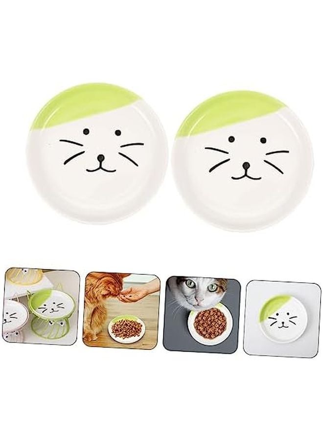 Mikinona 2 Pack Ceramic Cat Bowls Set Smooth Surface for Food and Water - Image 4