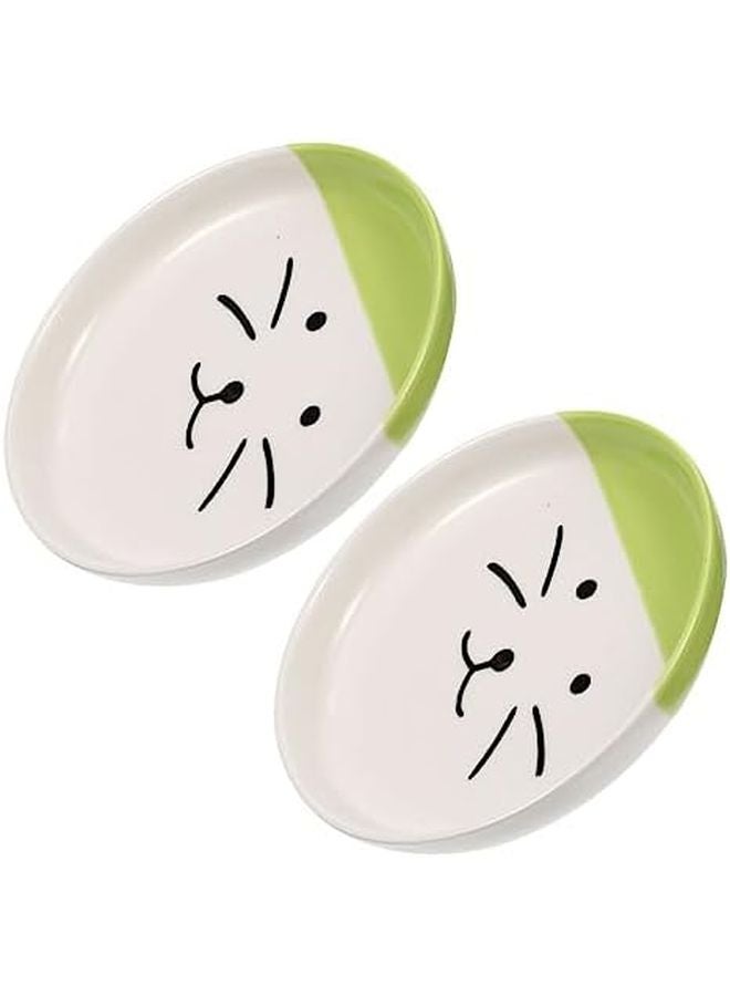 Mikinona 2 Pack Ceramic Cat Bowls Set Smooth Surface for Food and Water - Image 2