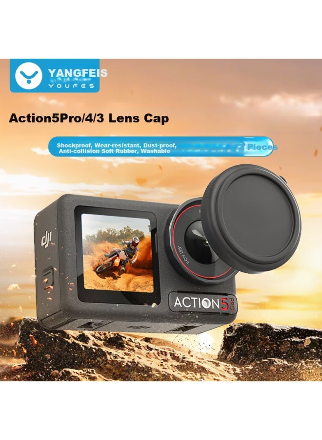 Youfes Compatible Lens Protector For Dji Action 5 Pro/4/3, Silicone Lens Cover For Action Camera, Screen Protector Accessory, Scratch-resistant, Wear-resistant, Anti-collision, Drop-resistant - Image 1