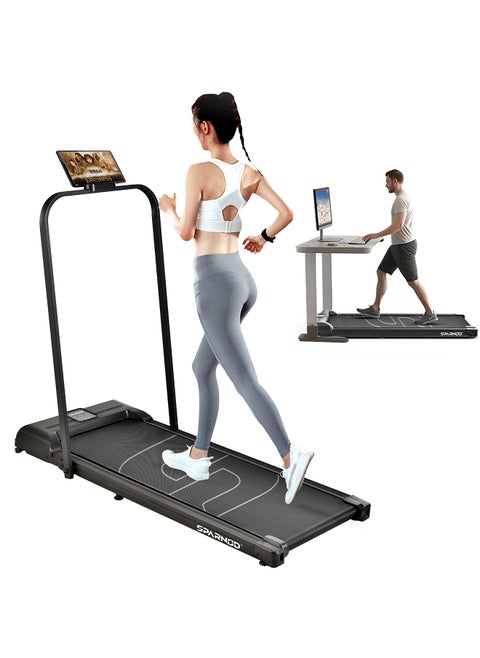 STH-3005 Space-Saving 2-in-1 Preinstalled Walking Pad Treadmill with 2.5 Hp Motor, 1-10 km/h Speed, 90 kg User Weight, LED Display, Mobile/Tab Holder - Store Under Bed/Sofa/Desk