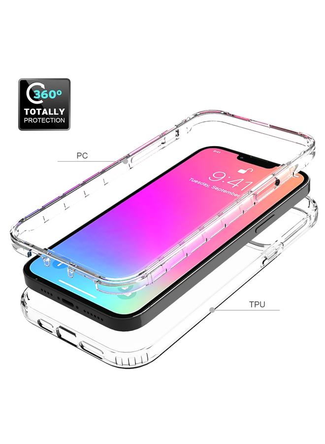 زبون جراب لهاتف iPhone 13 Pro Max مقاوم للصدمات شفافية عالية بلونين متغيرين تدريجيًا مصنوع من مادة PC + TPU بألوان الحلوى جراب واقٍ - Image 2