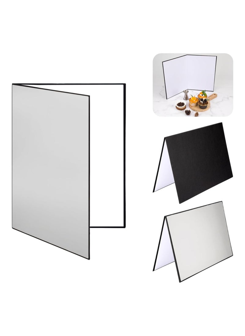 Excefore - Light Reflector 3 in 1 Photography Cardboard Diffuser A4 Folding Light Diffuser Board for Studio Product Photography Still Life Photo Shooting 29 * 21cm (Black/White/Silver) - Image 1