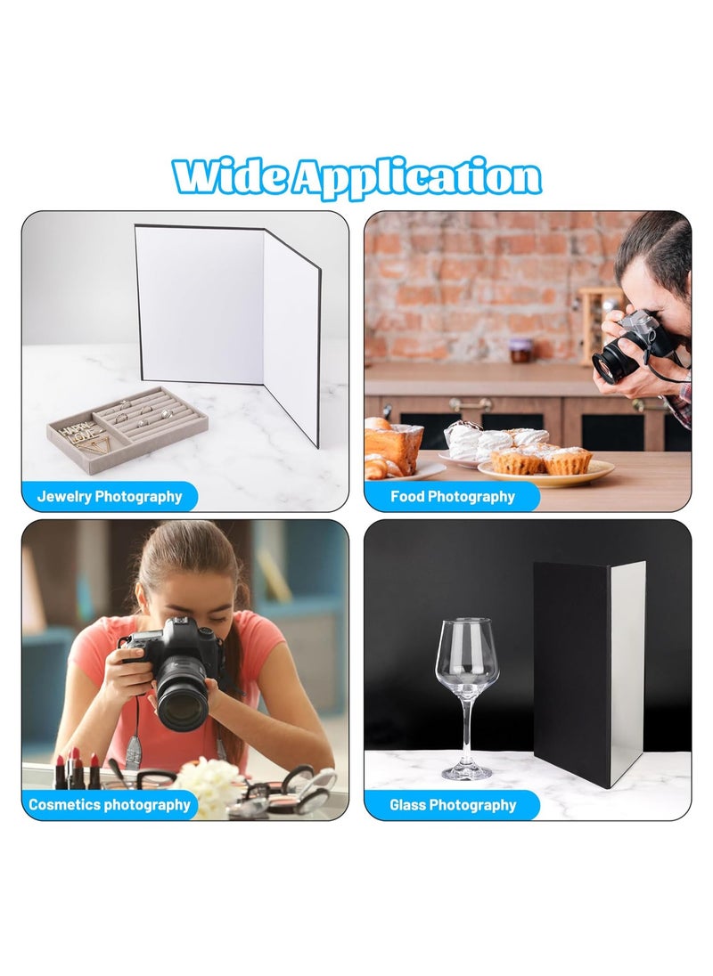 Excefore - Light Reflector 3 in 1 Photography Cardboard Diffuser A4 Folding Light Diffuser Board for Studio Product Photography Still Life Photo Shooting 29 * 21cm (Black/White/Silver) - Image 1