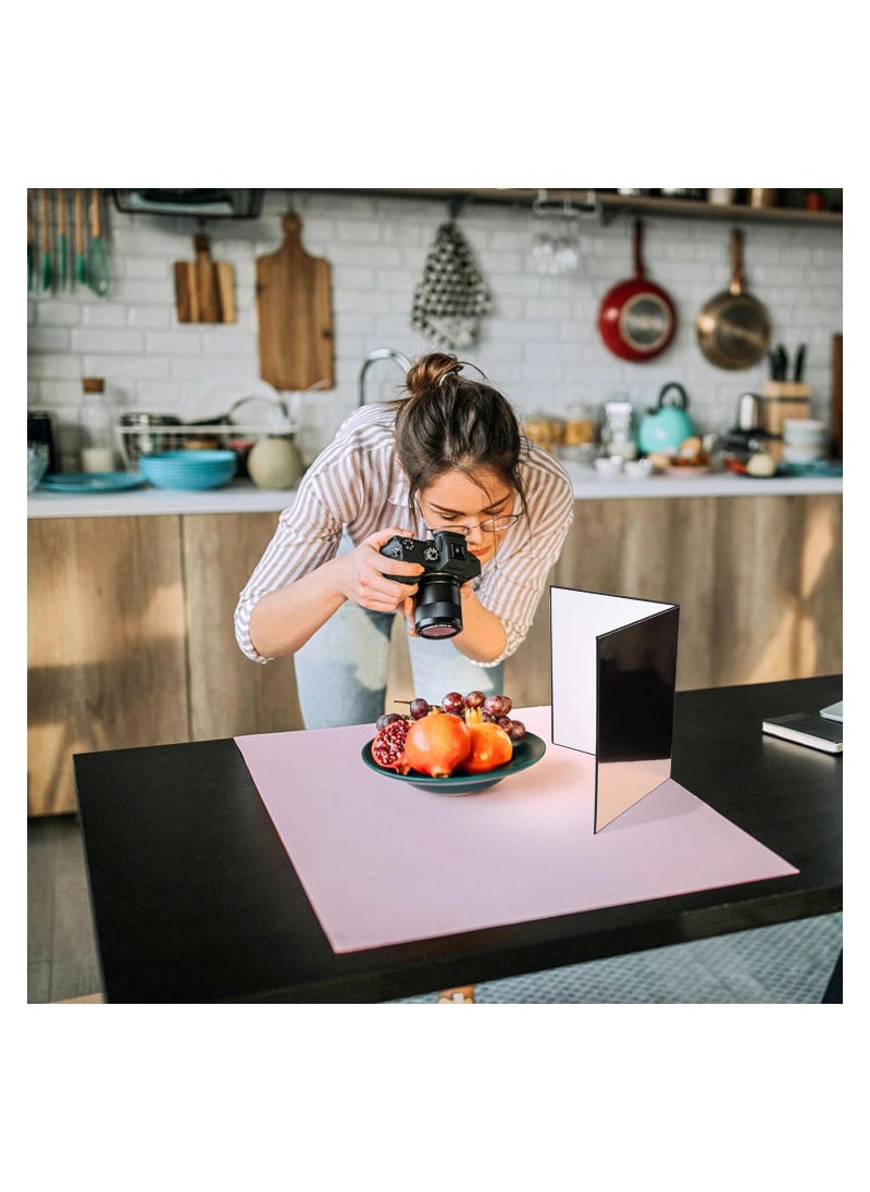 Excefore - Light Reflector 3 in 1 Photography Cardboard Diffuser A4 Folding Light Diffuser Board for Studio Product Photography Still Life Photo Shooting 29 * 21cm (Black/White/Silver) - Image 1