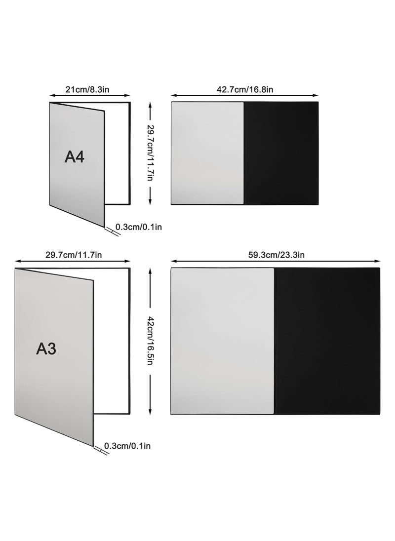 Excefore - Light Reflector 3 in 1 Photography Cardboard Diffuser A4 Folding Light Diffuser Board for Studio Product Photography Still Life Photo Shooting 29 * 21cm (Black/White/Silver) - Image 1