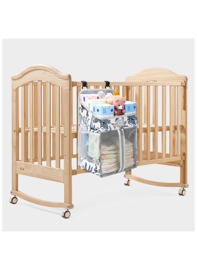SYOSI - Hanging Diaper Caddy Organizer, Diaper Holder Baby Crib Hanging Storage, Diaper Stacker and Crib Organizer, Diaper Stacker for Changing Table, Crib, Playard or Wall – Newborn Baby Essentials - Image 1