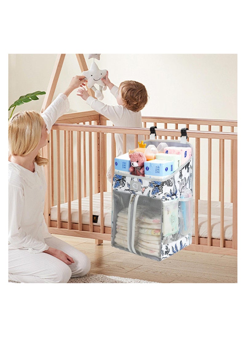 SYOSI - Hanging Diaper Caddy Organizer, Diaper Holder Baby Crib Hanging Storage, Diaper Stacker and Crib Organizer, Diaper Stacker for Changing Table, Crib, Playard or Wall – Newborn Baby Essentials - Image 1