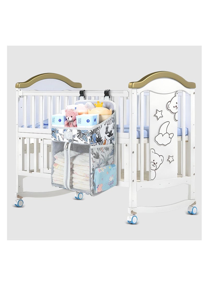 SYOSI - Hanging Diaper Caddy Organizer, Diaper Holder Baby Crib Hanging Storage, Diaper Stacker and Crib Organizer, Diaper Stacker for Changing Table, Crib, Playard or Wall – Newborn Baby Essentials - Image 1