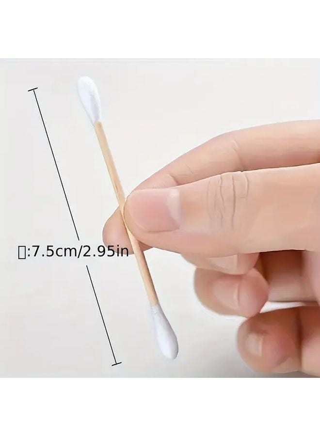100 قطعة من أعواد القطن الحلزونية الوردية مزدوجة الأطراف للمكياج وتنظيف الأذن والعناية بالأظافر - Image 5