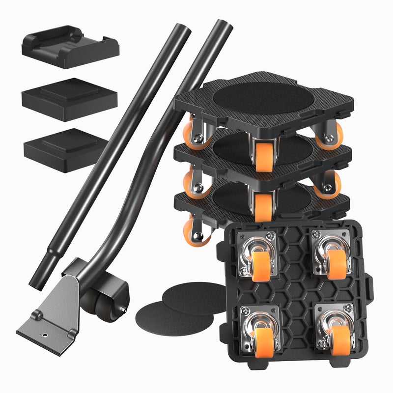 ONEON Furniture Movers with Wheels  Lifter Set 360 Rotation Upgrated Wheels Axle Contains Bearings Furniture Mover Dolly 660 Lbs Capacity for Moving Heavy Furniture Refrigerator Sofa Cabinet