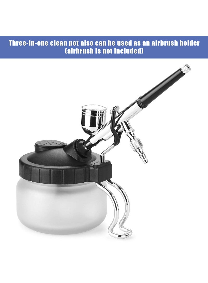 Airbrush Cleaning Kit, Airbrush Clean Pot Cleaning Jar with Holder, 3 Pc Filter Cotton, 5pc Cleaning Needles, 5pc Cleaning Brushes, 1pc Wash Needle  - Image 5