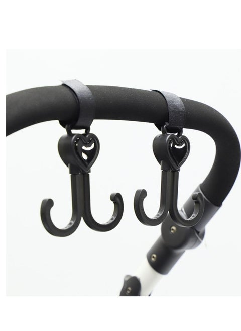 Turtees® Buggy Clips Stroller Hooks Pushchair Hooks,360 Degree Rotatable Velcro Pram Clips for Bags,Handbag or Change Bag on Your Stroller,Pram or Pushchair