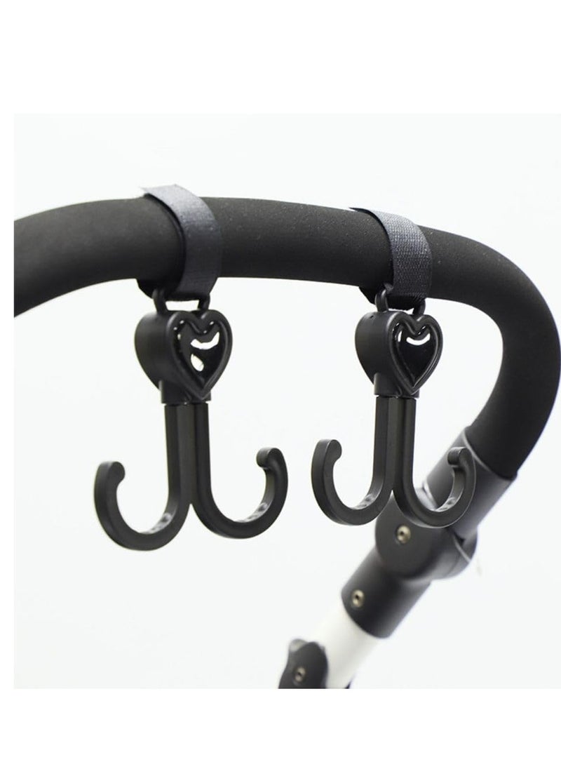 turtees - Turtees® Buggy Clips Stroller Hooks Pushchair Hooks,360 Degree Rotatable Velcro Pram Clips for Bags,Handbag or Change Bag on Your Stroller,Pram or Pushchair - Image 1