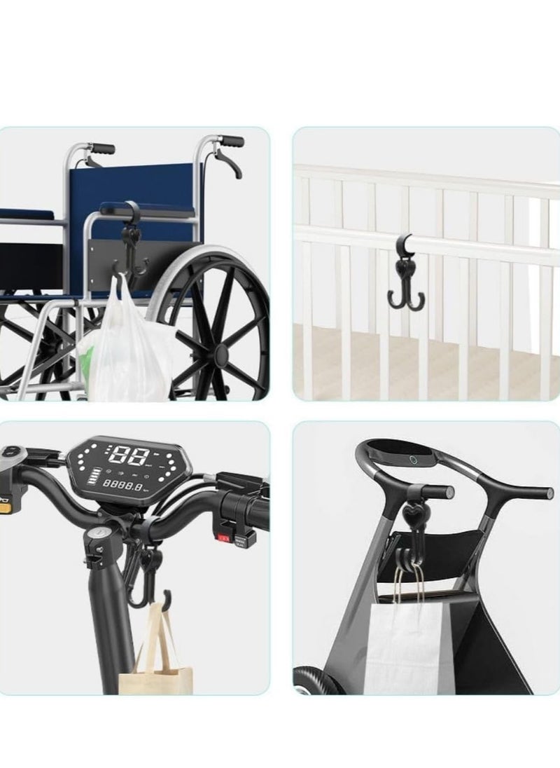 turtees - Turtees® Buggy Clips Stroller Hooks Pushchair Hooks,360 Degree Rotatable Velcro Pram Clips for Bags,Handbag or Change Bag on Your Stroller,Pram or Pushchair - Image 1