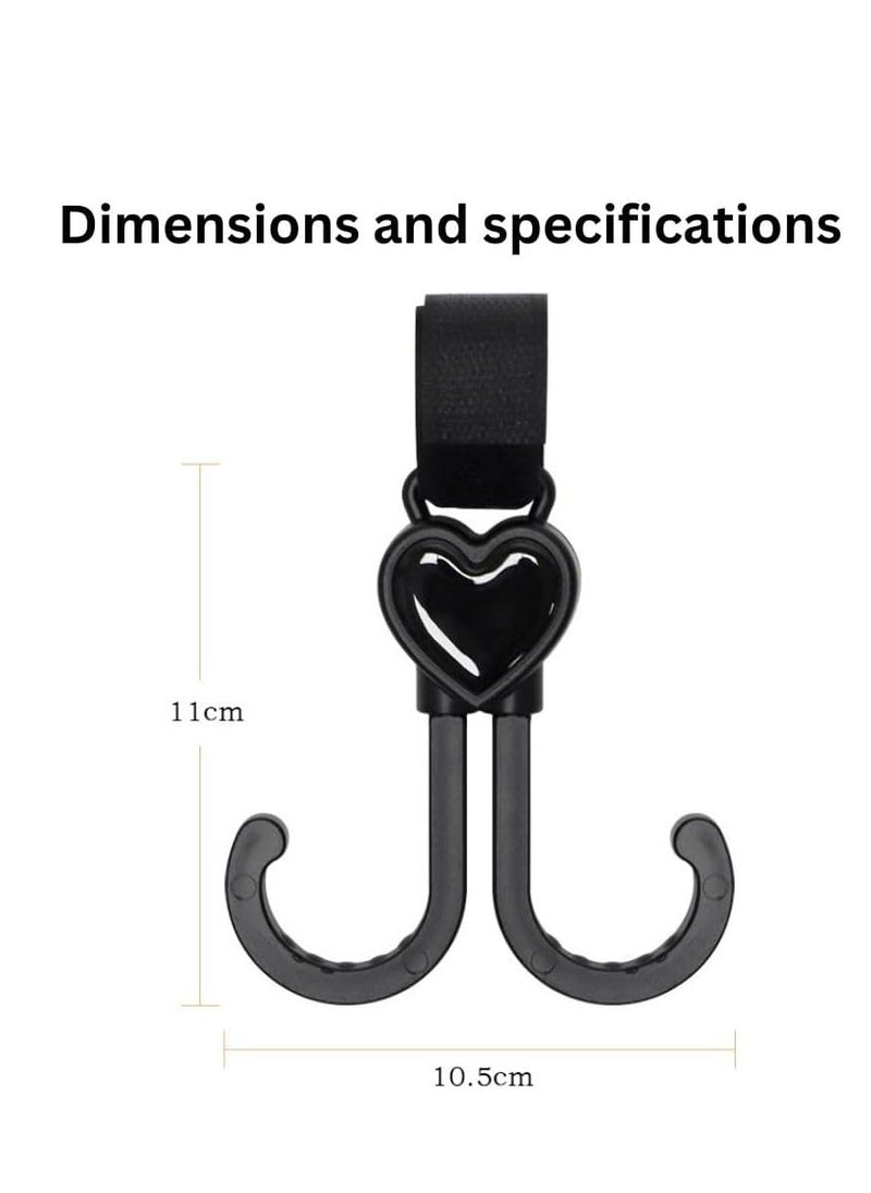 turtees - Turtees® Buggy Clips Stroller Hooks Pushchair Hooks,360 Degree Rotatable Velcro Pram Clips for Bags,Handbag or Change Bag on Your Stroller,Pram or Pushchair - Image 1